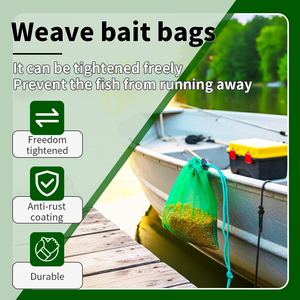 Sacs d'appât de pêche verts, boîte en caoutchouc pour la pêche au homard, aux crevettes, aux crabes, équipement et accessoires de pêche - Product Image 2