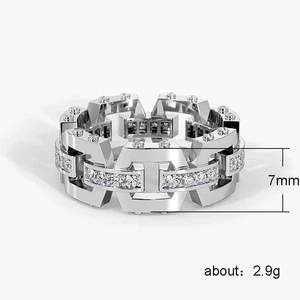 Anello da uomo in rame con zirconi intarsiati, elegante gioiello da mano per cerimonie e uso quotidiano - Product Image 3