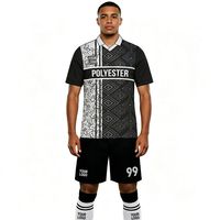 Maillot de football personnalisé respirant grande taille à manches courtes - Faible MOQ 1 pièce, logo et nom personnalisables, 100 % polyester, tenue de sport de football