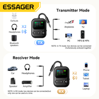 ESSAGER BT-30 BT 6.0 3.5mm Jack Aux Ses Bluetooth Kablosuz Adaptör Verici Alıcı Araba Bilgisayar Telefon TV Amfi Hoparlör için
