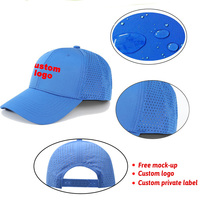 Casquettes de baseball imperméables à 6 panneaux avec logo personnalisé, séchage rapide, en maille, pour hommes, style golf ou trucker, performance optimale