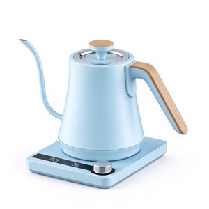 Bouilloire numérique bleu clair à col de cygne 1,0 L avec poignée effet bois, contrôle de température variable et fonction maintien au chaud - Product Image 2