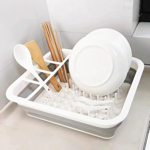Collapsible Estante de secado de platos Kitchen Organizer Sink Drainer Best Plastic Collapsible Dish Drying Rack