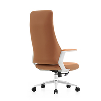 Chaise de bureau de direction moderne en cuir avec accoudoirs rembourrés, hauteur réglable, fonction rotative et dossier haut