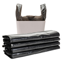 Usine En Gros Durable HDPE Robuste PE Couleur Noir Sacs À Provisions En Plastique Gilet Poignée T-shirt Sacs