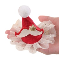 Pince à cheveux petite casquette de Noël 2025, motif renne et flocon de neige mignon, accessoires capillaires en cristal faits à la main, coiffe de fête, épingle à cheveux