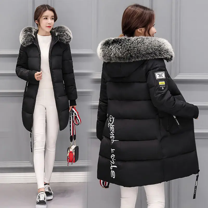 2023 Winter Puffer Jacket Ladies Warm Hooded Cotton-padded Clothes Women Slim Long Down Winter Jackets Women Coats plus zise