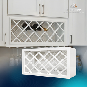 Armoire murale porte-bouteilles WRC3018 couleur blanc intemporel |   Disponible pour une livraison rapide aux États-Unis |   Armoires de cuisine modernes en bois - Product Image 1