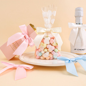 Stock 2.5 Inch 50 Pcs <strong>Gift</strong> Wrapping Basket Bridal Wedding Cake Packing Premade Craft Bow <strong>Satin</strong> Ribbon Twist Tie Bows Treat <strong>Bag</strong> - Product Image 4