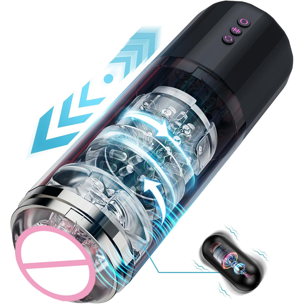 Men's Adult Telescopic Vibration Thrust Masturbator - USB Rechargeable Sex  Toy for Male Massage and Pleasure