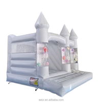 Maison blanche de rebond de mini château gonflable extérieur fait sur commande avec la maison commerciale de rebond de glissière