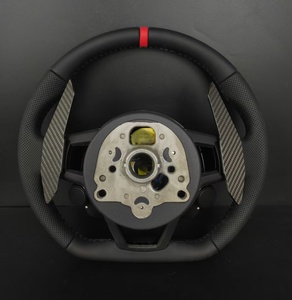 พวงมาลัยคาร์บอนไฟเบอร์พร้อมแป้นเปลี่ยนเกียร์สำหรับ <span class=keywords><strong>Audi</strong></span> S3 S4 S5 S6 S7 A3 A4 A5 A6 A7 Q3 Q5 Q7 พวงมาลัยสปอร์ตแบบกำหนดเอง - Product Image 2