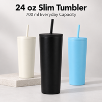 Gobelet en acier inoxydable de 24oz avec deux couvercles et paille Tasse de voiture de voyage réutilisable personnalisée Tasse à café isolée sous vide pour le camping