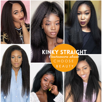 Venta al por mayor 13x4 Yaki Hd encaje Frontal brasileño virgen Peluca de cabello humano sin cola encaje frontal rizado peluca recta para mujeres negras