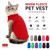 Gilet en polaire chaud personnalisé pour chat, vêtements d'hiver pour animaux de compagnie, veste douce pour chien avec anneau en D pour chats et petits chiens, vêtements pour animaux de compagnie OEM