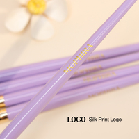12 Pcs Pinceaux Correcteurs de Teint de Luxe Personnalisables, Poils Synthétiques Souples et Durables, Manche en Bois, Vente en Gros, Marque Privée, Couleur Violette