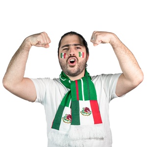 激安販売中！プリントニット、カスタムジャカードロゴ入りスポーツサッカークラブ、メキシコファン旗スカーフ - Product Image 5