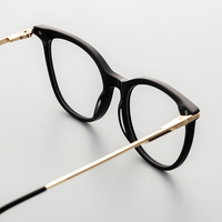 Montures de lunettes en acétate patchwork unisexe, lunettes d'ordinateur, monture de lunettes œil de chat