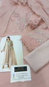 Costume shalwar kameez pakistanais moderne pour femmes, vêtements ethniques, dentelle en cristal, broderie à la main, longueur au sol - Product Image 5
