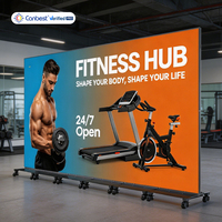 Canbest Cob P0.9 P1.5 İç Mekan LED Duvar Ekranı Taşınabilir Katlanabilir Poster Ekranı 1200nit Dijital Çift Taraflı LED Video Poster Duvarı