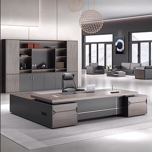 패션 인기있는 현대 L 모양의 CEO 보스 높은 광택 사무실 가구 현대 나무 컴퓨터 임원 책상 - Product Image 1