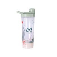Bouteille transparente GYM Shake de 700ml, conception personnalisée, agitateur de protéines en plastique de style sport IML, méthode d'écoulement d'eau potable directe