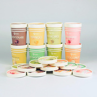 Tasse jetable personnalisée de boîte d'emballage de crème glacée de 2oz 3oz 4oz 5oz pour gelato glacé yaourt sundae bol en papier de crème glacée