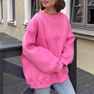 Maglioncino Oversize in pile Oversize da donna autunno inverno nuovo stile di strada stile Oversize massello ampio girocollo felpe - Product Image 6