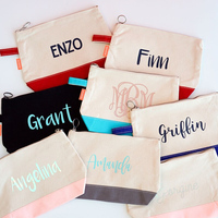 Bolsa de Cosméticos de Lona de Algodón con Logotipo Personalizado SHINY, Cierre Metálico, para Viaje, Regalos de Marca de Belleza, Moda, Lujo