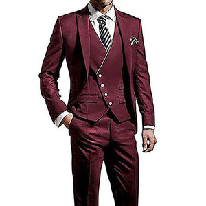 Top Grade hommes <span class=keywords><strong>costume</strong></span> 3 pièces un bouton Blazer veste plat avant pantalon violet <span class=keywords><strong>mariage</strong></span> marié hommes costumes - Product Image 5