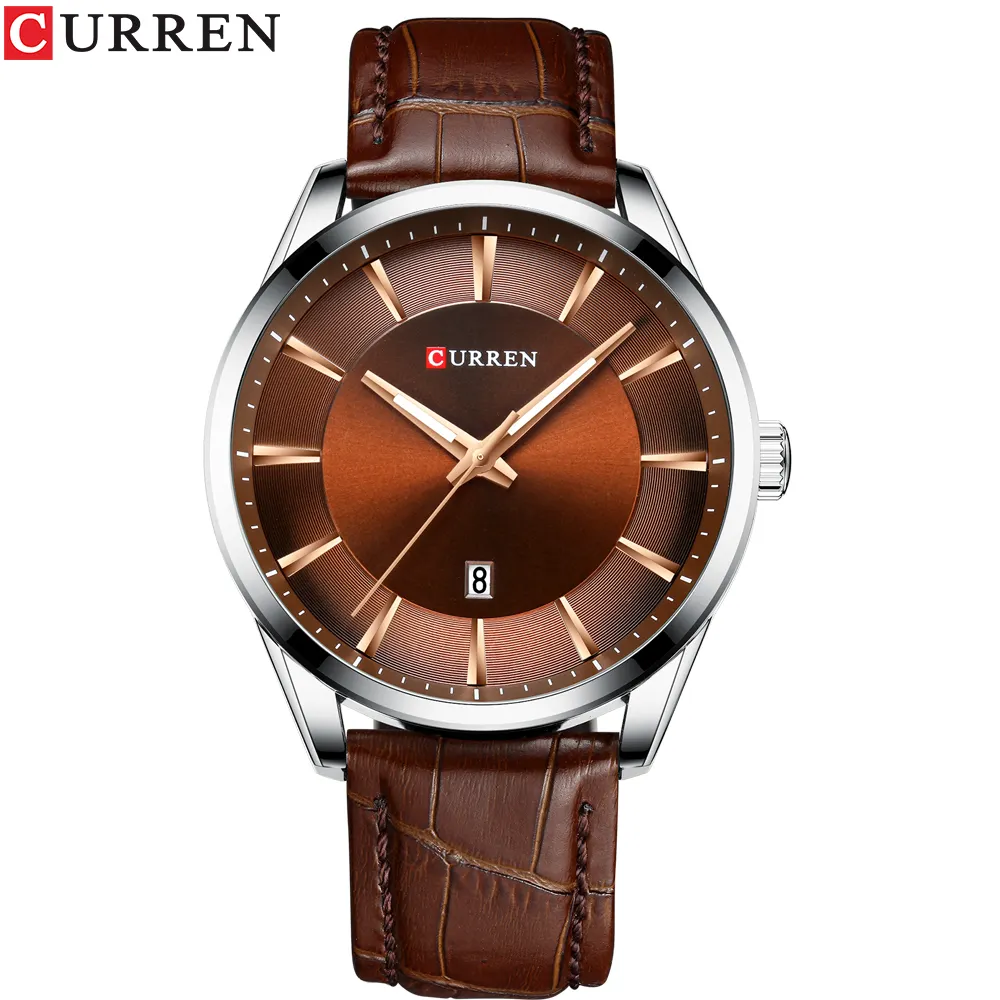 سعر المصنع CURREN 8365 جلد التمساح حزام ساعة اليد الرجال الكوارتز العلامة التجارية الساعات مع التاريخ أسبوع تمساح