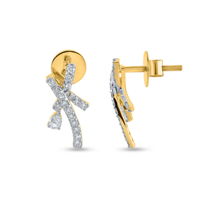 Élégant Diamant Crossover X Design Boucles D'oreilles Pour Les Femmes Déclaration Bijoux Cadeau Pour Les Occasions Spéciales De L'Inde - Product Image 4
