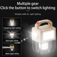 Lanterne solaire de camping extérieure haute intensité, lampe de travail portable COB LED avec fonction de batterie externe pour le camping et les pannes de courant d'urgence
