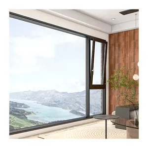 Ventana abatible de doble acristalamiento de estilo europeo con mosquitera