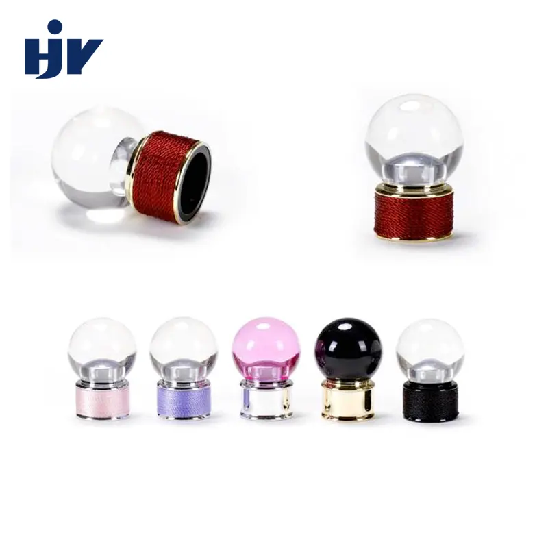 Bottiglie di profumo da 50Ml coperchio a vite sfera bianco nero argento oro cristallo alluminio tappo di bottiglia di profumo coperchio