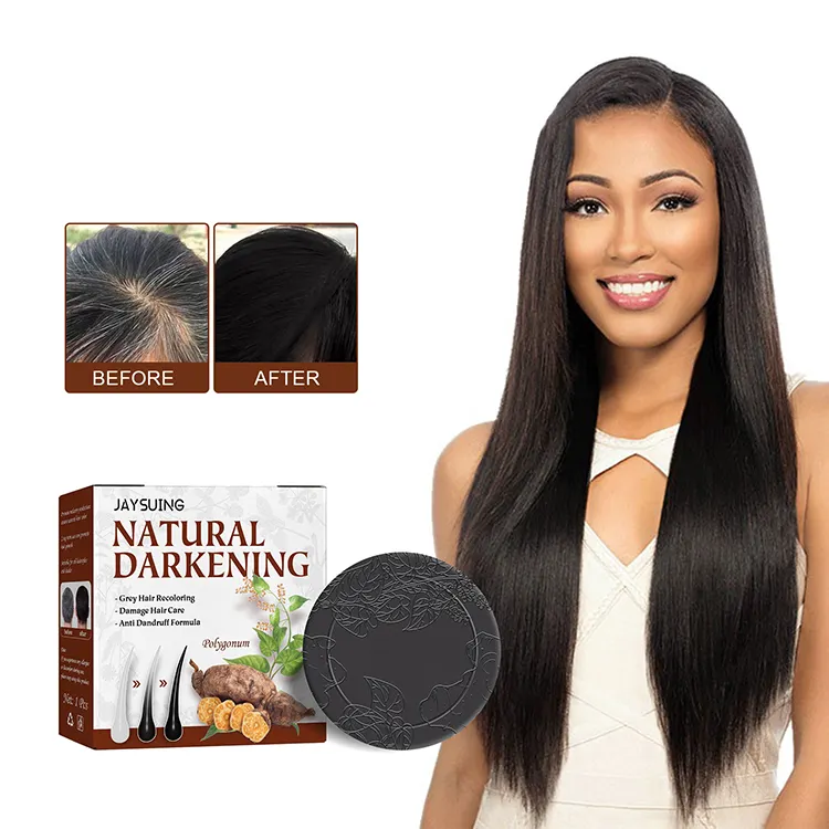 Natural Darkening Repair Hair Soap Growth Prevent Lost Polygonum Multiflorum Hair Care Black Handmade Soap