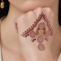 Tatouage Temporaire Henna Brun Doré Personnalisé OEM Imperméable Autocollant Art Corporel Main Bras Doigts Mehendi