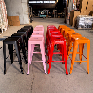 Sillas <span class=keywords><strong>de</strong></span> Barra Modernas para <span class=keywords><strong>Cocina</strong></span>, Apilables, <span class=keywords><strong>de</strong></span> Metal Pintado, en Varios Colores, para Restaurante - Product Image 3