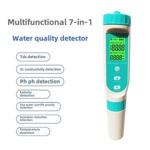 ปากกาวัดความเค็มแบบปรับแต่งได้ 7-in-1 ODM/OEM เครื่องทดสอบคุณภาพน้ำอเนกประสงค์ วัดค่า PH TDS อุณหภูมิ แบบจุดเดียว - Product Image 1