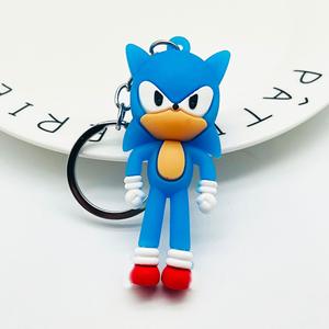 Toptan 3D PVC anahtarlık yaratıcı karikatür anahtarlık süper Sonic kirpi yumuşak kauçuk anahtarlık oyuncaklar - Product Image 6
