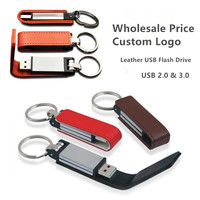 Harga Grosir Flashdisk Kulit USB 3.0 & 2.0 1/2/4/8/16/32/64/128/256GB dengan Cetak Logo Kustom