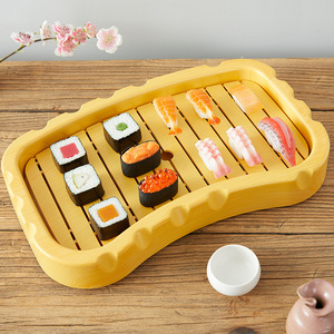 Plato para Sashimi de Salmón NEWELL, Vajilla Japonesa de Plástico con Diseño de Grano para Pescado Crudo, Bandeja para <span class=keywords><strong>Sushi</strong></span> - Product Image 2