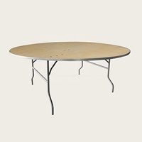 Table de banquet pliante moderne en bois de bouleau robuste - Table ronde de 72 pouces pour restaurant de luxe et fêtes à domicile