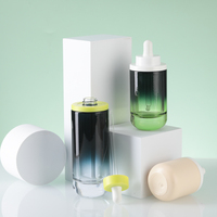 Flacon en verre rond de luxe rechargeable de 30 ml, 60 ml, 100 ml à fond épais pour huile de croissance capillaire, sérum, compte-gouttes, pot cosmétique