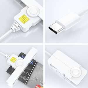 Đầu đọc thẻ thông minh USB mới Type-A đến C cac EMV Tương thích cho điện thoại di động máy tính xách tay Máy tính để đọc thẻ tín dụng - Product Image 6