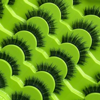 21 paires de faux cils artisanaux colorés européens et américains pour un look désordoncé en fibres synthétiques