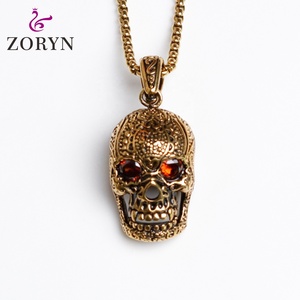 Collares con Colgante de Diamante Chapado en Oro 1%er, Estilo Motero, Punk, Hip Hop, Vintage, de Acero Inoxidable, Joyería de Moda para Hombres y Mujeres - Product Image 4