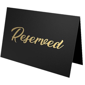 Elegant Rectangle Place <b>Card</b> 4 In X 3 In Hot Fix Gold Printing Durable For Wedding Party Restaurant <b>Table</b> Reserved Sign - Product Image 5