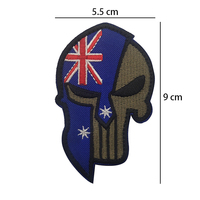 Haute qualité pays broderie crâne punisseur avec drapeau haute qualité broderie punisseur patchs pour uniformes de sac tactique