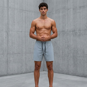 Shorts ajustables à cordon de serrage pour hommes, taille élastique, coupe confortable, séchage rapide, avec poches latérales, pour la salle de sport, l'entraînement, la remise en forme - Product Image 1